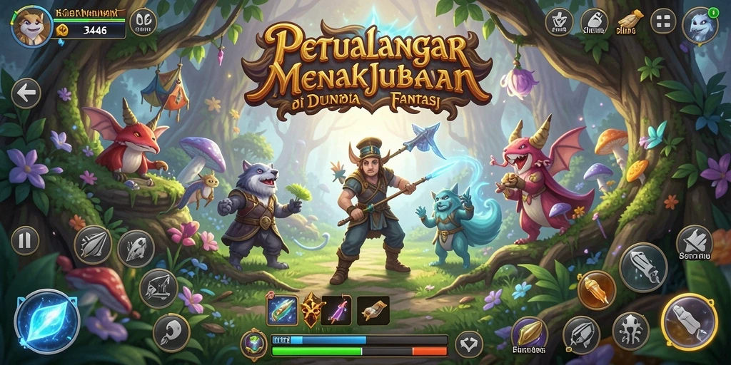 Screenshot gameplay penuh aksi di 3446 dengan grafis menakjubkan.