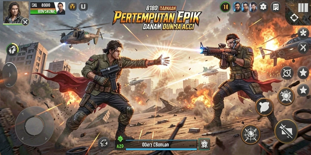 Tampilan menarik saat bertempur dalam game aksi 8180.