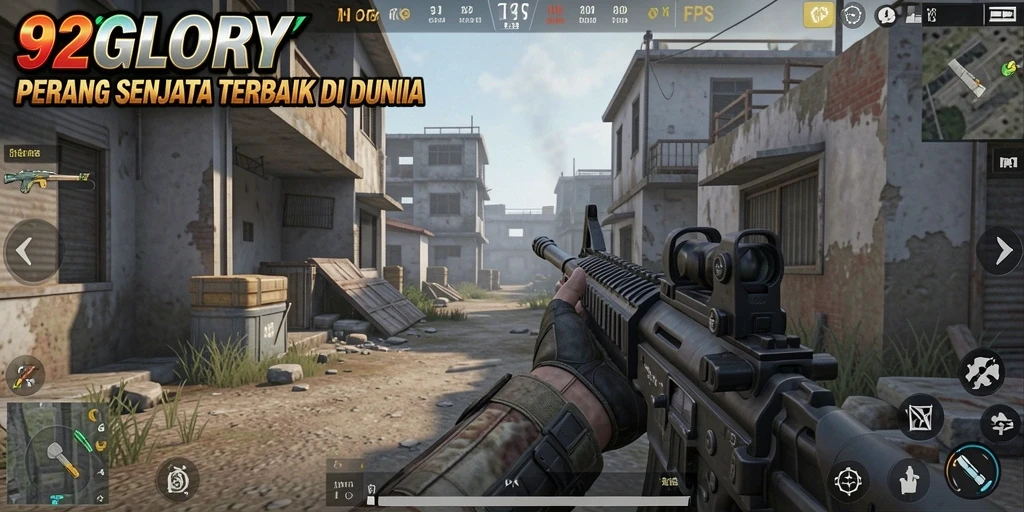 Tangkapan layar gameplay mendebarkan dari 92GLORY yang menunjukkan aksi tembak-menembak.