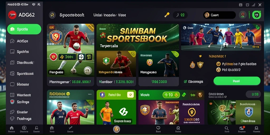 Tampilan menarik dari aplikasi Sportsbook ADG62 dengan fitur taruhan.