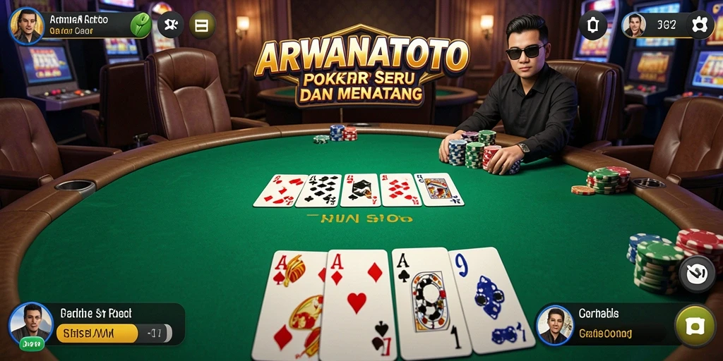 Screenshot ARWANATOTO menampilkan pemain yang asyik bermain poker.