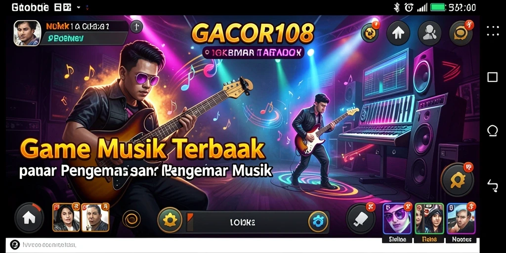 Tampilan permainan GACOR108 dengan berbagai pilihan lagu.