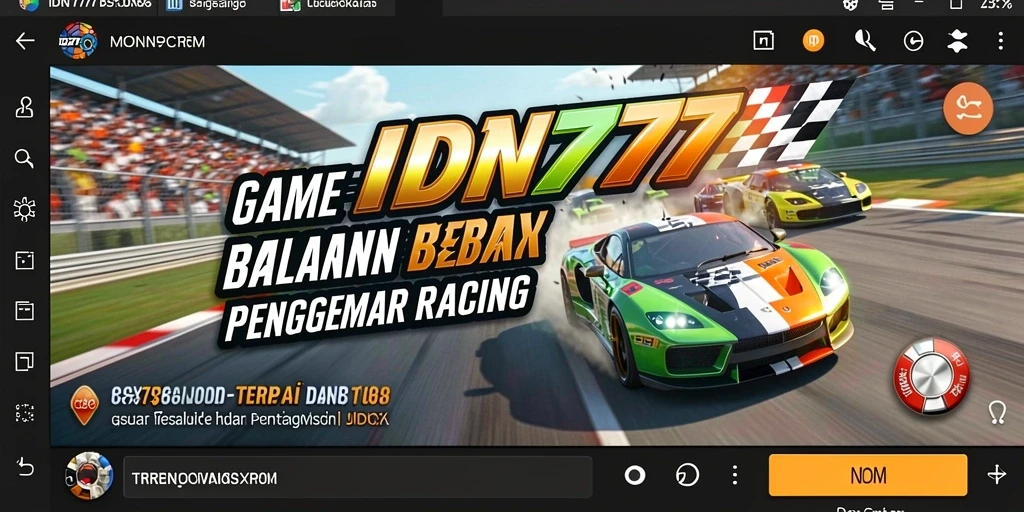 Tangkapan layar menampilkan aksi balapan mendebarkan dalam IDN777.