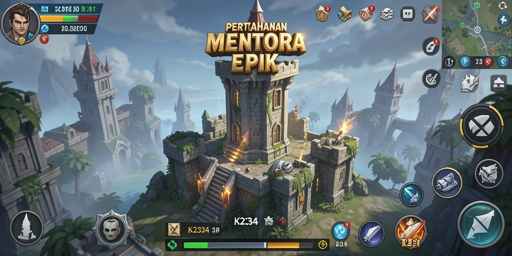 Tangkapan layar gameplay Tower Defense yang menegangkan dari K234.