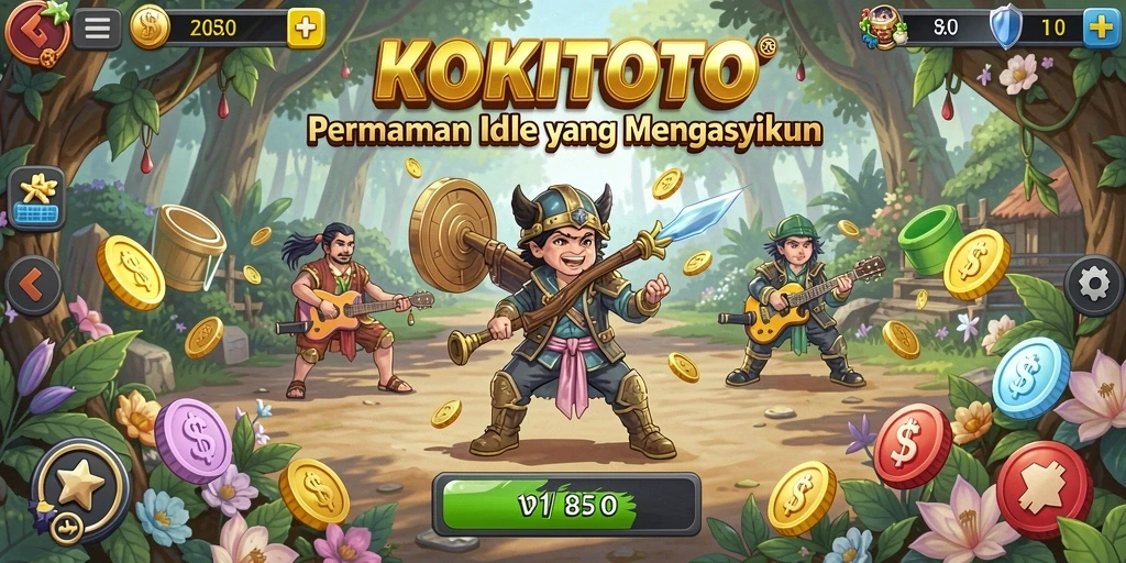 Tampilan gameplay KOKITOTO yang menarik dan penuh warna.