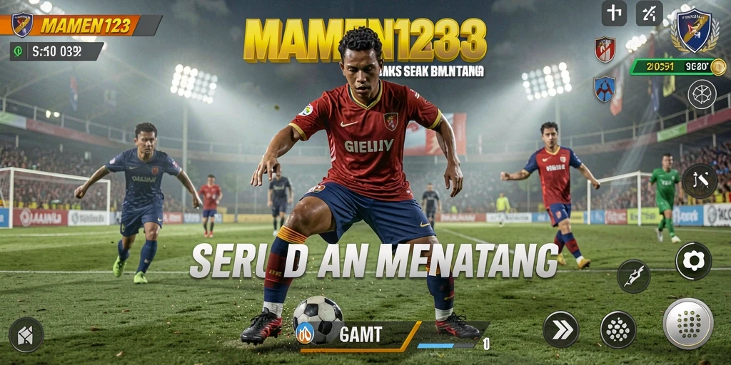Tampilan gameplay sepak bola yang realistis di MAMEN123.