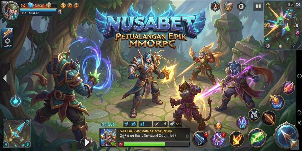 Tampak gameplay MMORPG yang seru dan menantang di NUSABET.
