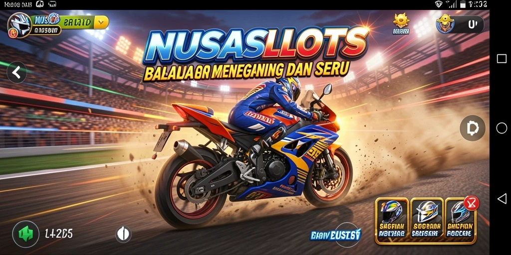 Tampilan gameplay seru balapan motor di NUSASLOTS.