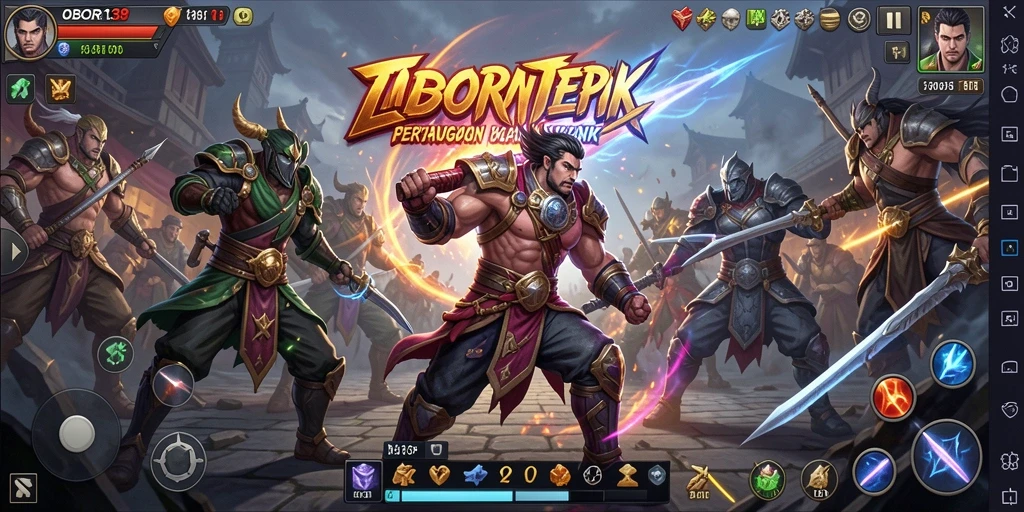 Screenshot gameplay OBOR138 menampilkan aksi pertempuran yang mendebarkan.
