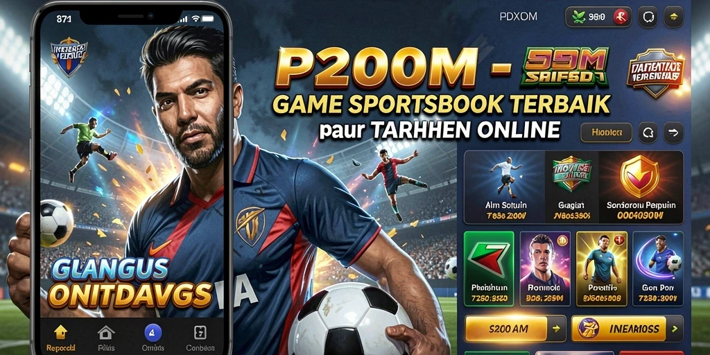 Screenshot utama P200M menunjukkan aksi taruhan olahraga yang mendebarkan.