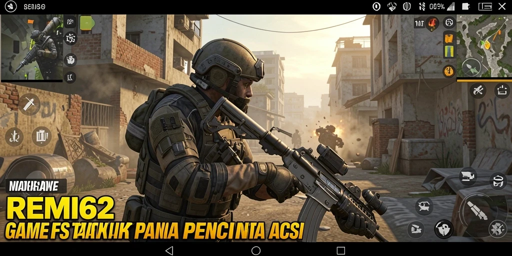 Tampilkan gameplay seru REMI62 dalam aksi FPS yang mendebarkan.