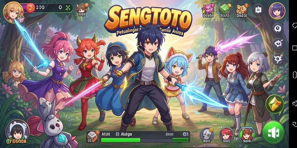 Tampilan seru dari gameplay SENGTOTO di dunia Anime.