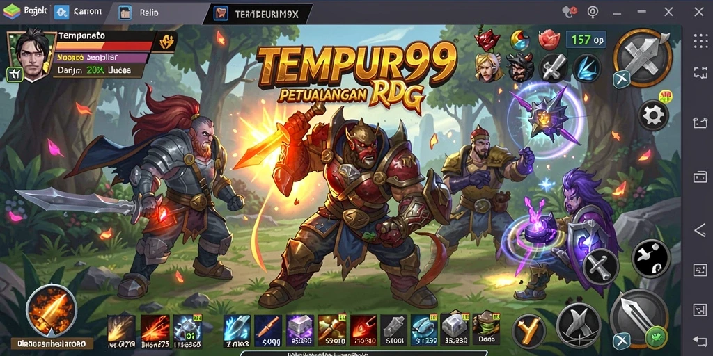 Tampilan gameplay RPG yang mendalam dan menantang.