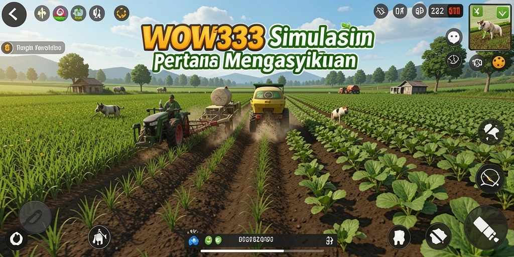 Screenshot dari gameplay WOW33 yang menampilkan pengalaman bertani yang seru.