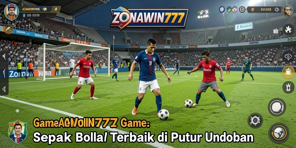 Tampilan gameplay yang seru dari ZONAWIN777 dengan aksi sepak bola nyata.